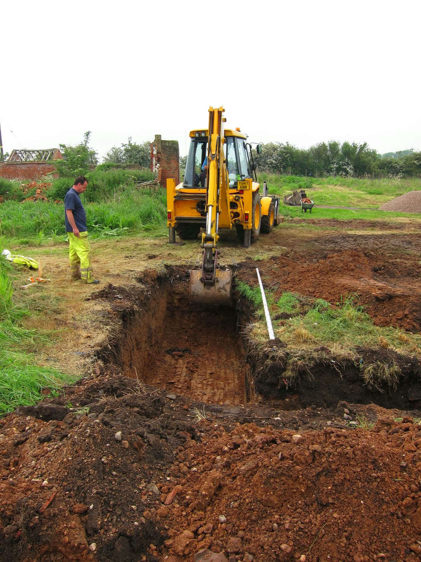 Digging the hole for the tanks