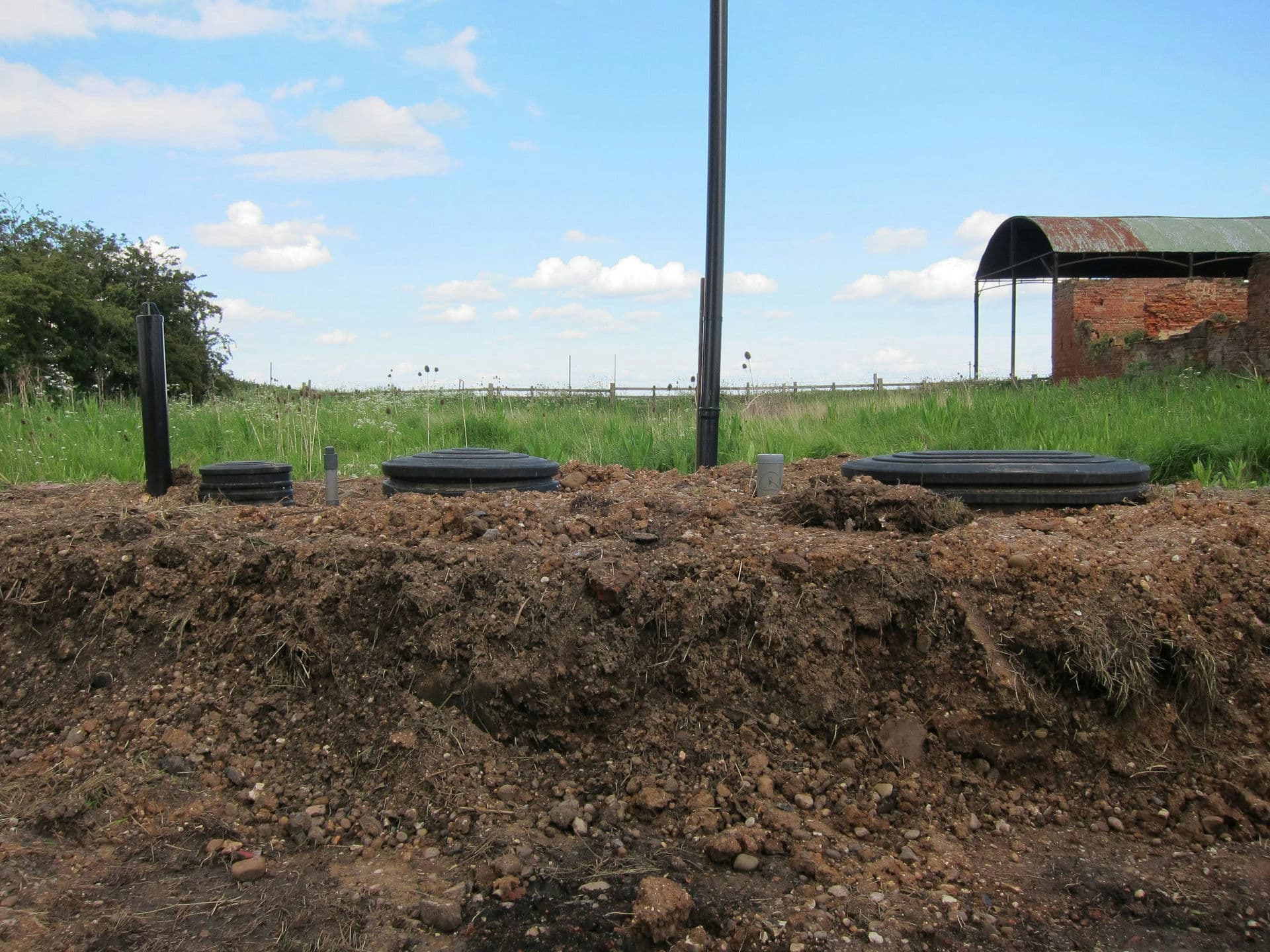 The installed tanks and associated vent pipes